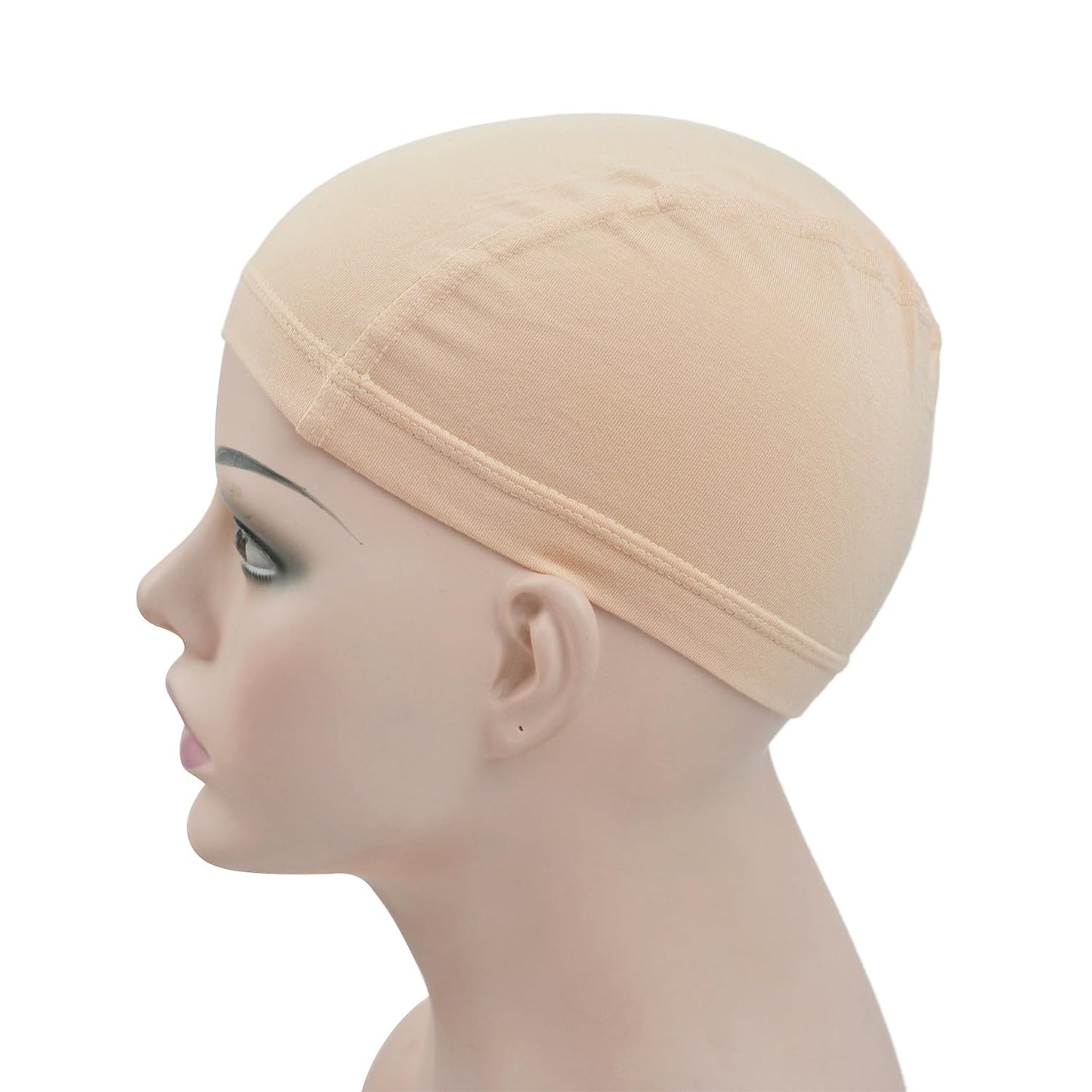 Transparency Knot 2 Pcs Wig Caps Skin Color Medical Wig Gentle on Scalp Nude Wigs Grip Cap Wig Liner Cap (Beige)