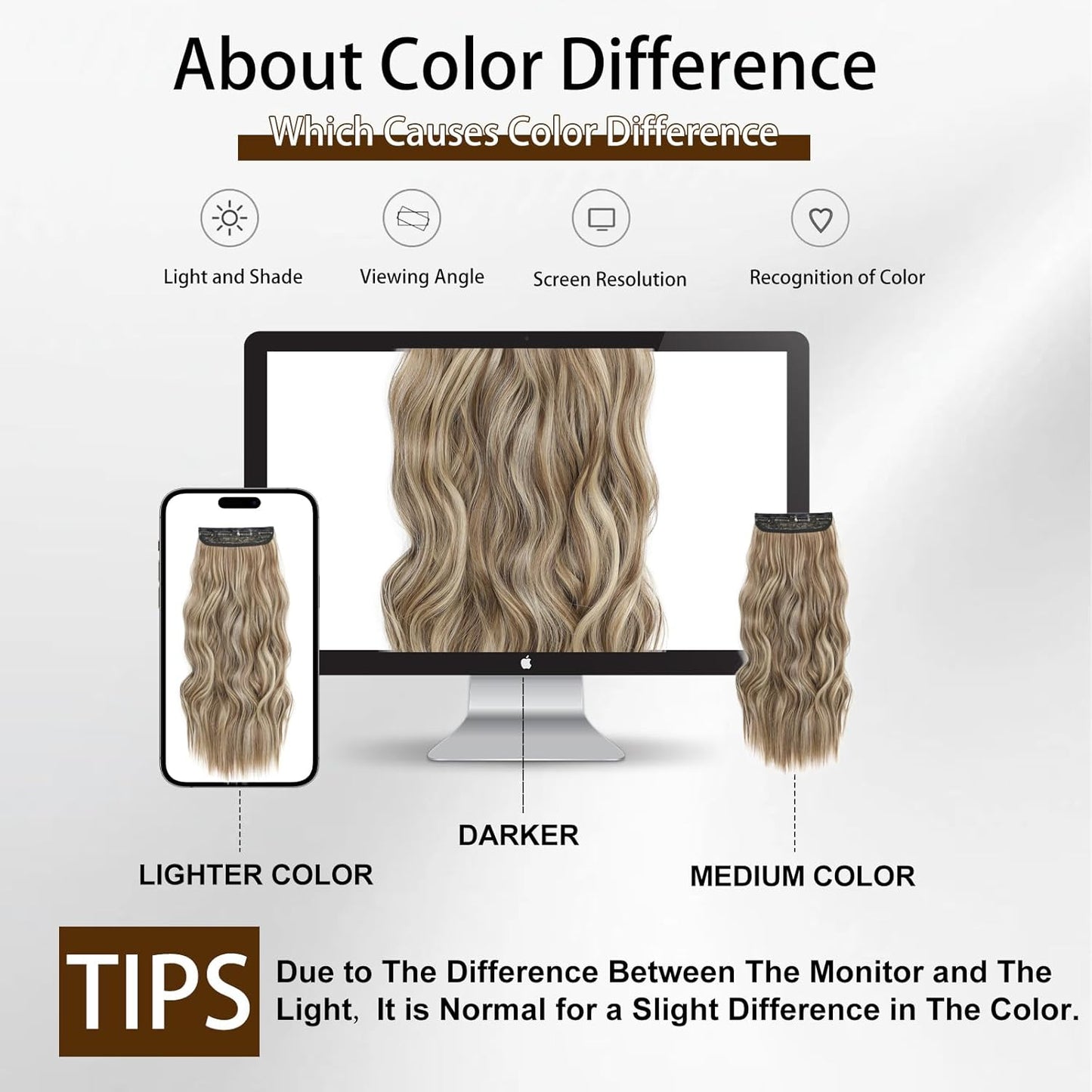 TOUCH WOOD Clip In Hair Extensions 4PCS Light Brown Highlighted Dirty Blonde Hair Extensions Clip ins Smooth and Tangle Free Lightweight Lace Net Synthetic Hairpieces