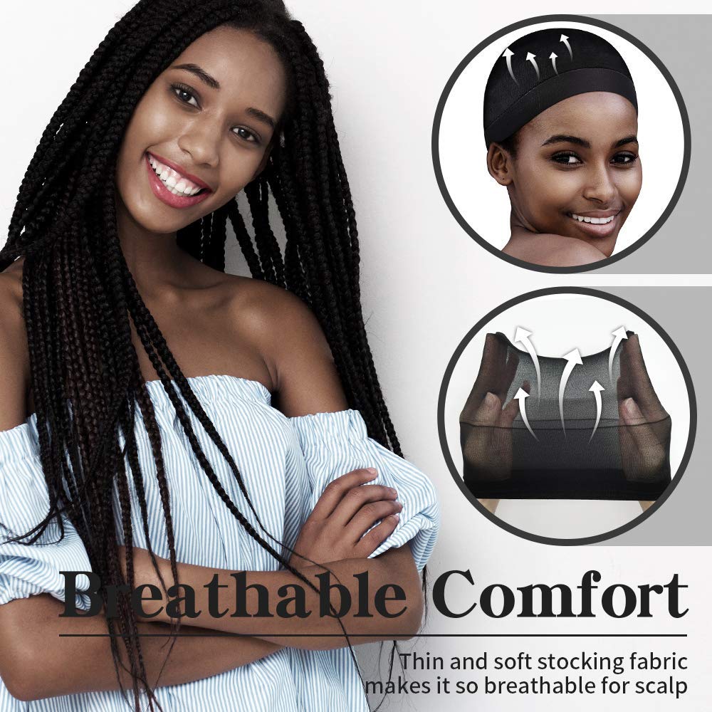 MONOTOP HAIR Black Wig Cap for Frontal, 12 Pieces