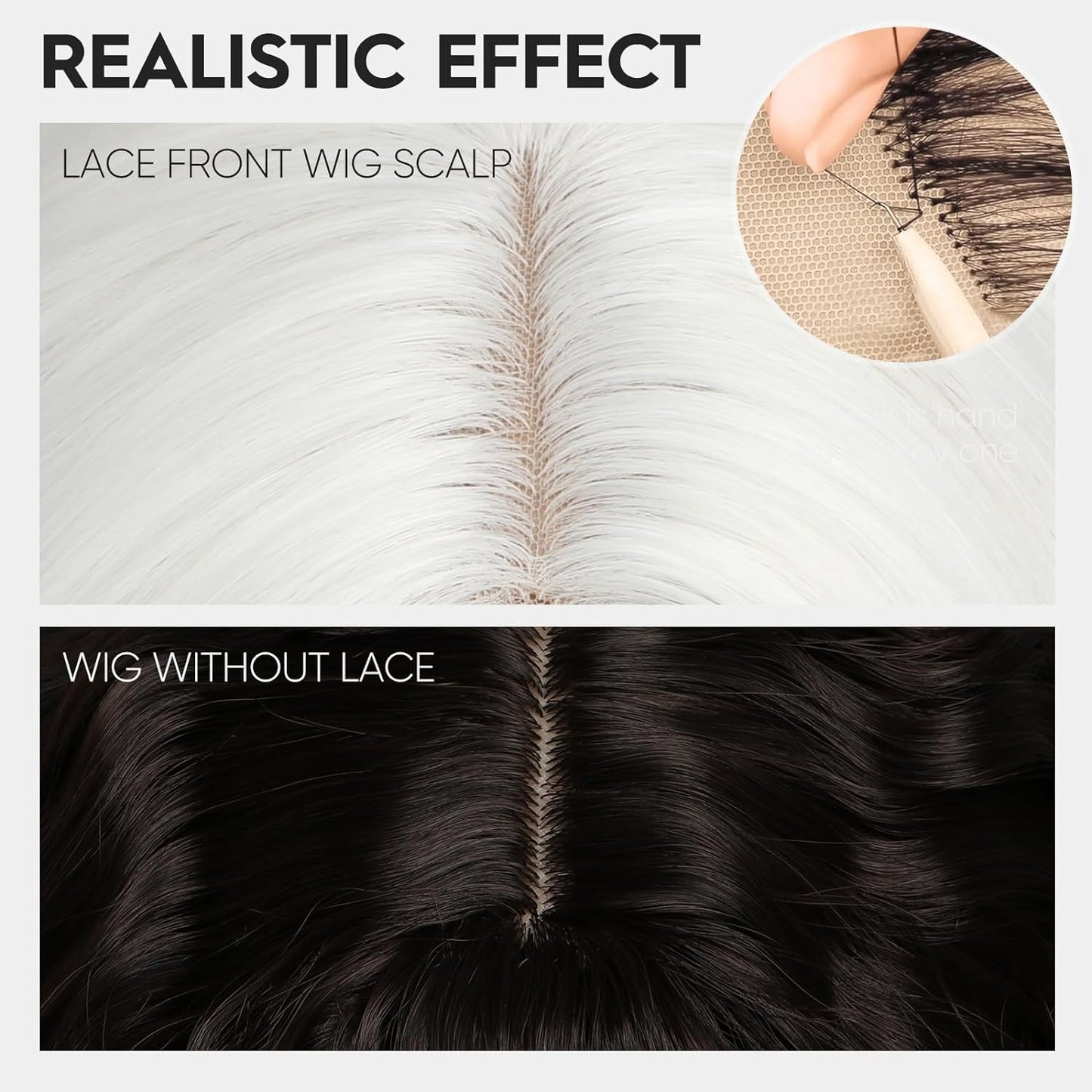 TRANSPARENCY KNOT Short Wavy White Wigs for Women 14 Inch Middle Part Shoulder Length Bob Wavy White Wig Curly Wavy Synthetic Cosplay Wig for Girl Colorful Costume Wigs