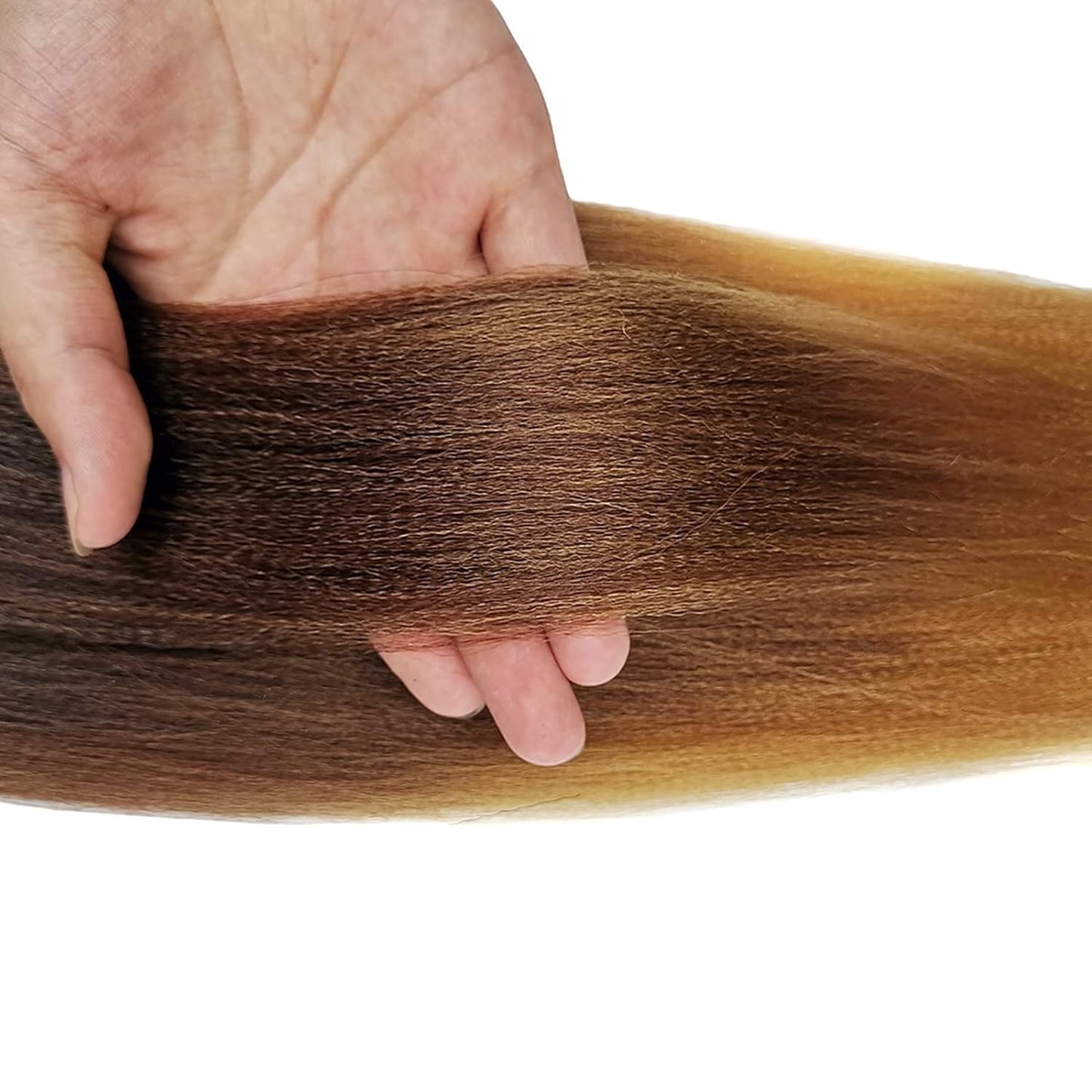 CURTAIN BANG Pre Stretched Braiding Hair Ombre 30 Inch 8 Packs Synthetic Crochet Braids Hot Water Setting Professional Soft Yaki Texture Synthetic Hair Extensions(1B/30/27)