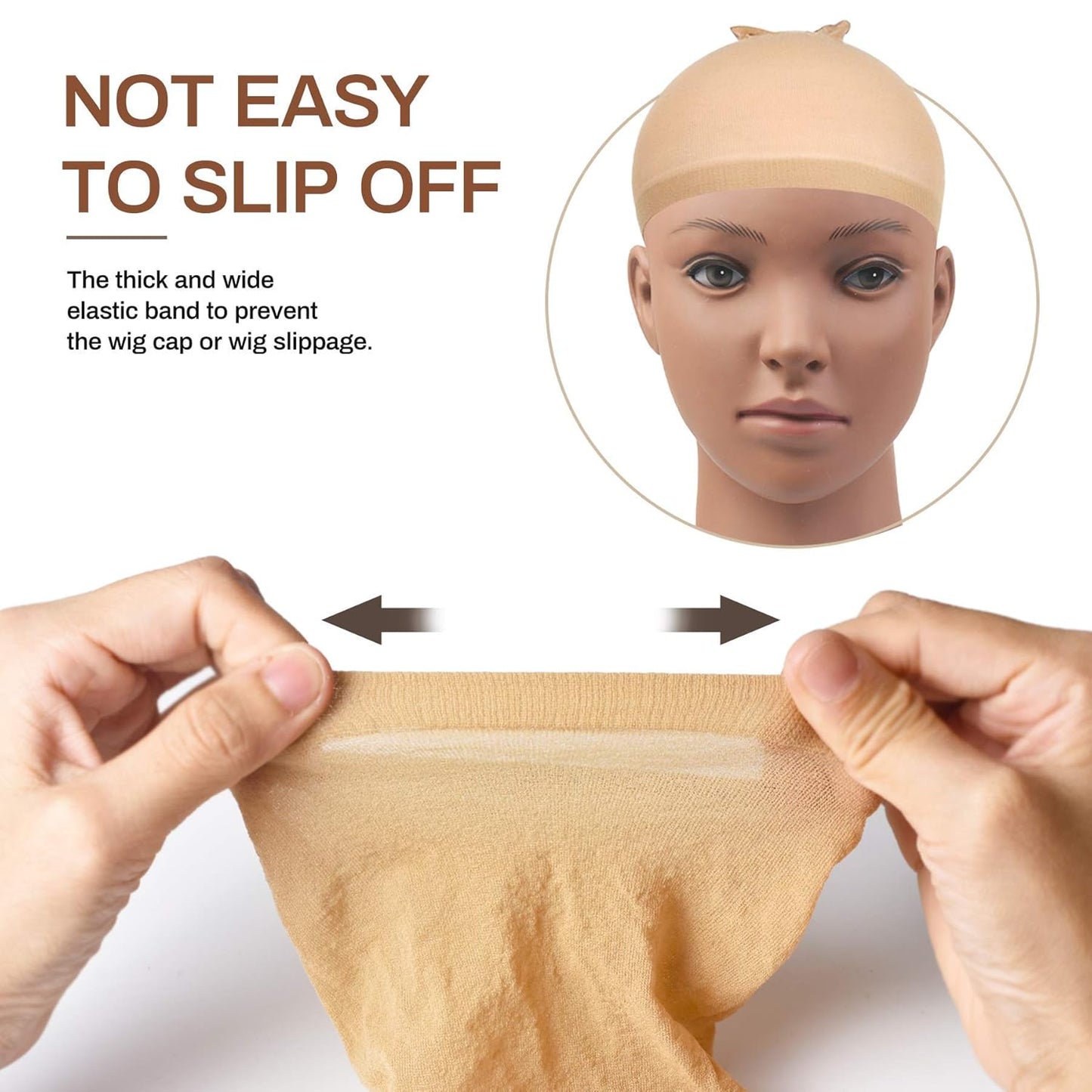 TOUCH WOOD 20 Pieces Wig Caps, Light Brown Wig Caps for Women Lace Front, Stretchy Nylon Stocking Caps for Wigs, Nude Wig Cap for Halloween Cosplay