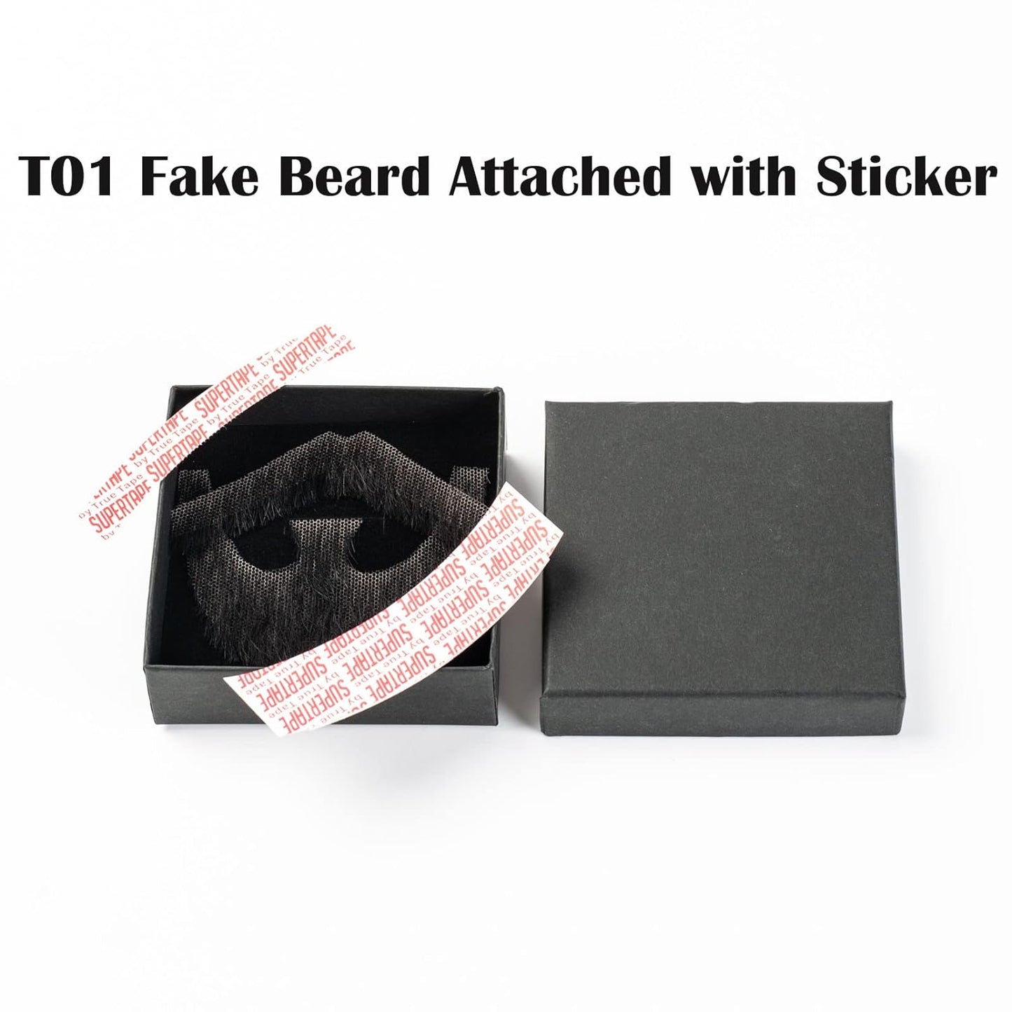 MONOTOP HAIR Fake Beard Realistic Entertainment/Drama/Party/Movie, Mustache Fake Facial Hair, Fake Beard Facial Hair Goatee Attached with Sticker for Easy Application Model T01
