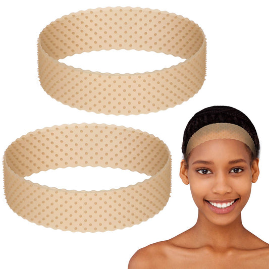 Transparency Knot Silicone Wig Grip Band Adjustable Silicone Wig Headband Non Slip Strong Holder for Men Women Sports Yoga- 2 Pieces