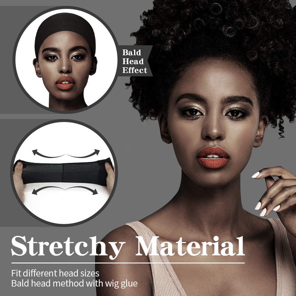 MONOTOP HAIR Black Wig Cap for Frontal, 12 Pieces
