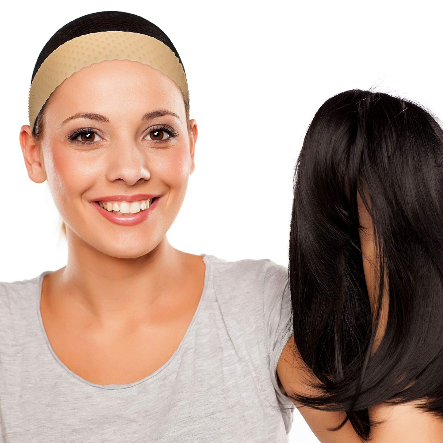 Transparency Knot Silicone Wig Grip Band Adjustable Silicone Wig Headband Non Slip Strong Holder for Men Women Sports Yoga- 2 Pieces