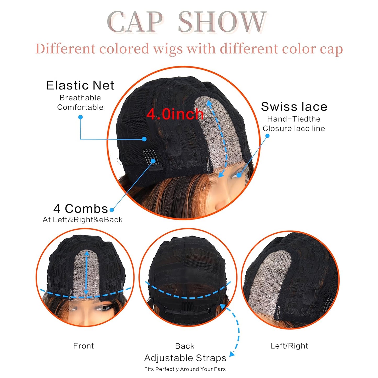 CURTAIN BANG Short Ombre Blonde Wigs for Women 14 Inch Wavy Lace Hairline Middle Part Wig Shoulder Length Synthetic Fiber Wig for Daily Party Use
